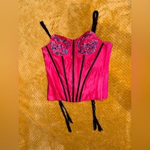 Vintage Frederick's of Hollywood Pink Corset with details